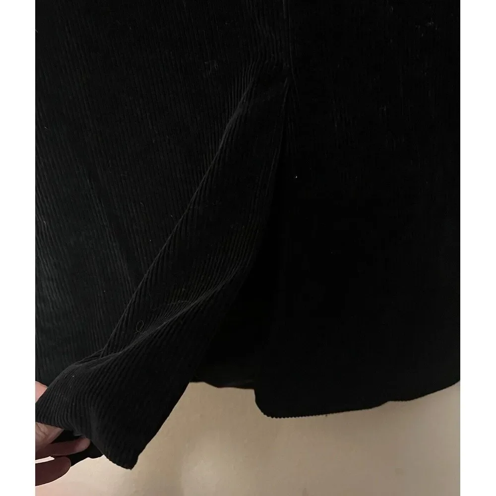 Stafford Mens 46R Corduroy Sport Coat Blazer Two Button Jacket Black‎ Vented